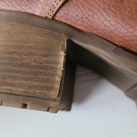 Bull Boxer Boots Size 9M Brown Leather Combat Carmen Lace Up Chunky Heel Lug - Picture 10 of 15